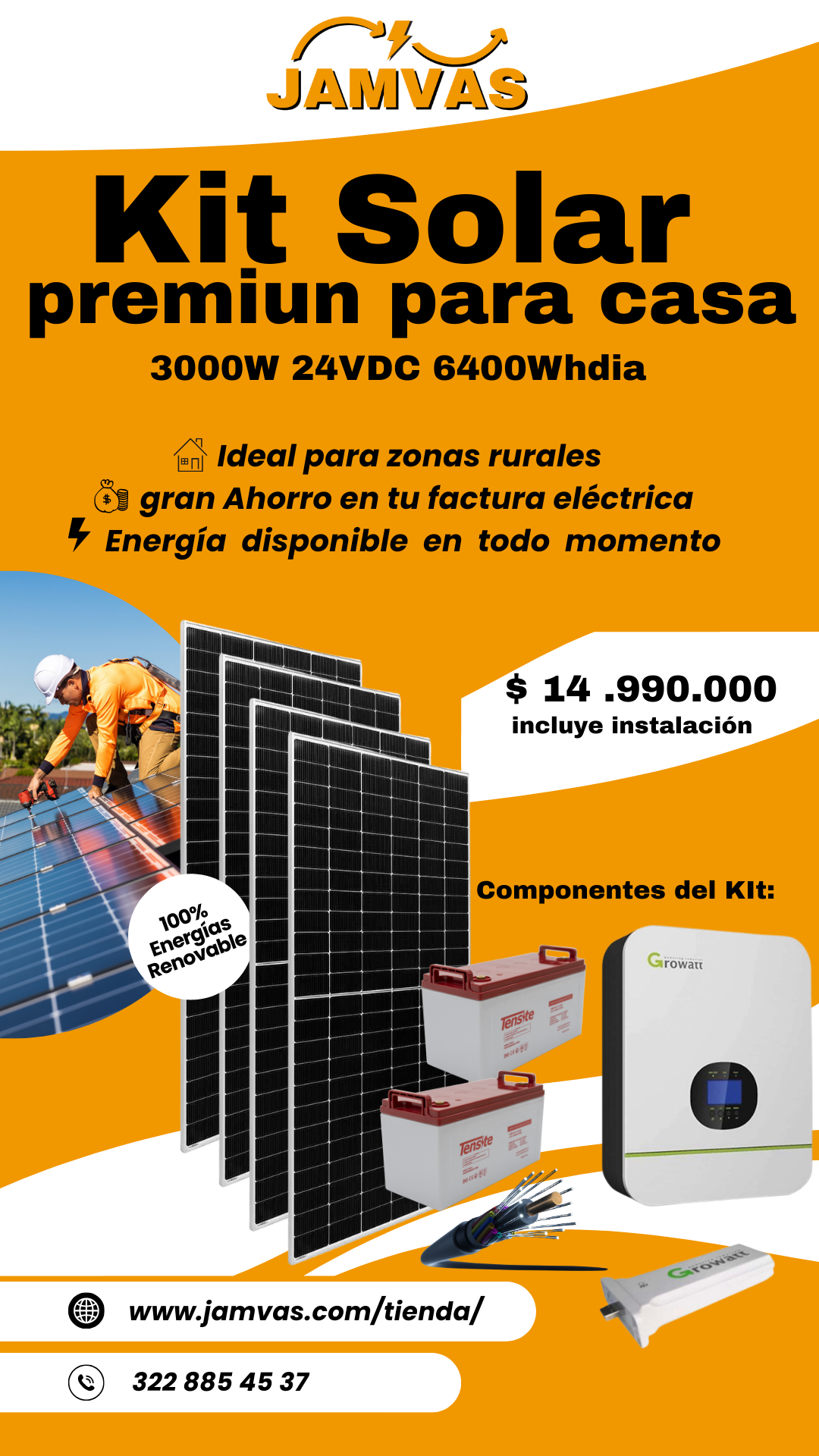 Kit Solar Premiun Casa 3000W